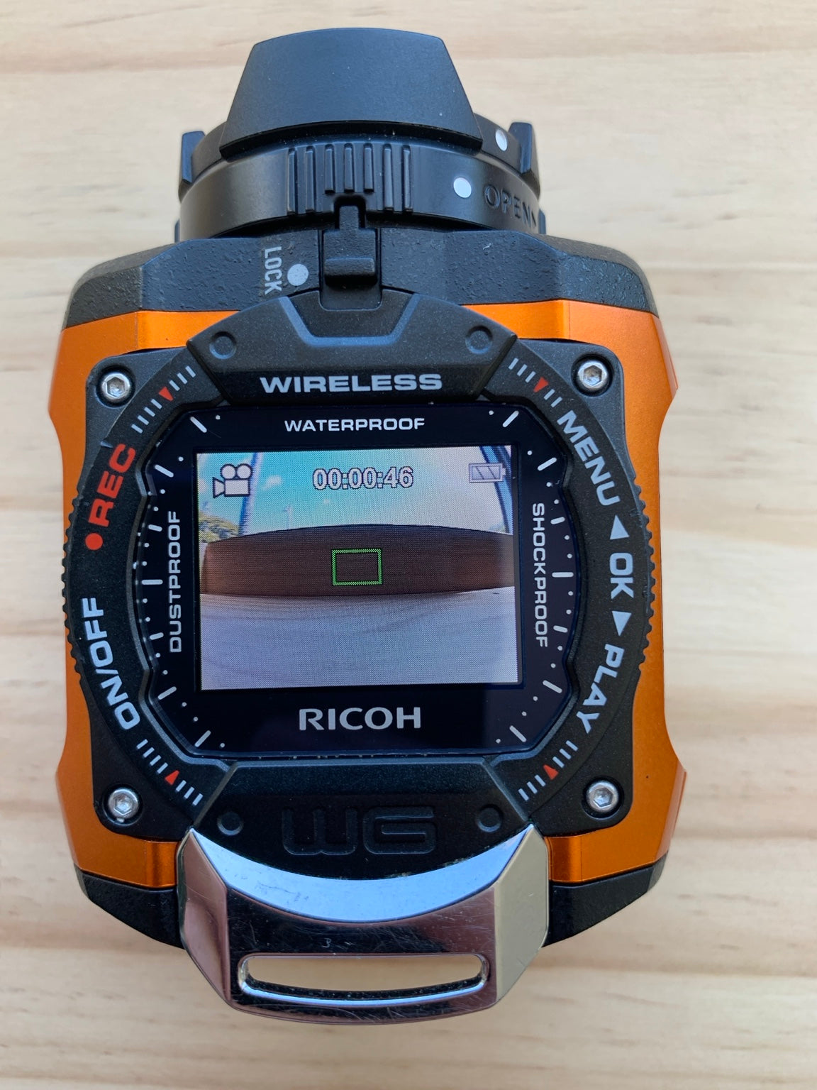 Ricoh WG-M1 Orange Action Camera – Tested & Working